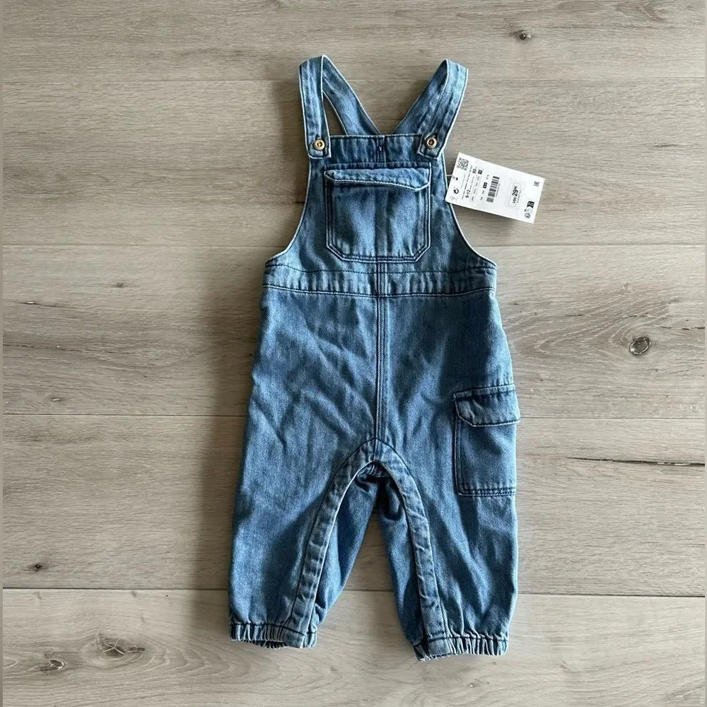 Zara Denim Overalls Jean 9-12‎ months NWT
